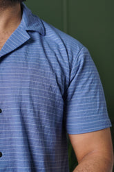 Comfy Coat Collar Shirt - Sky Blue